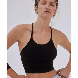 Free People FP Movement Happiness Runs Crop Top in Black